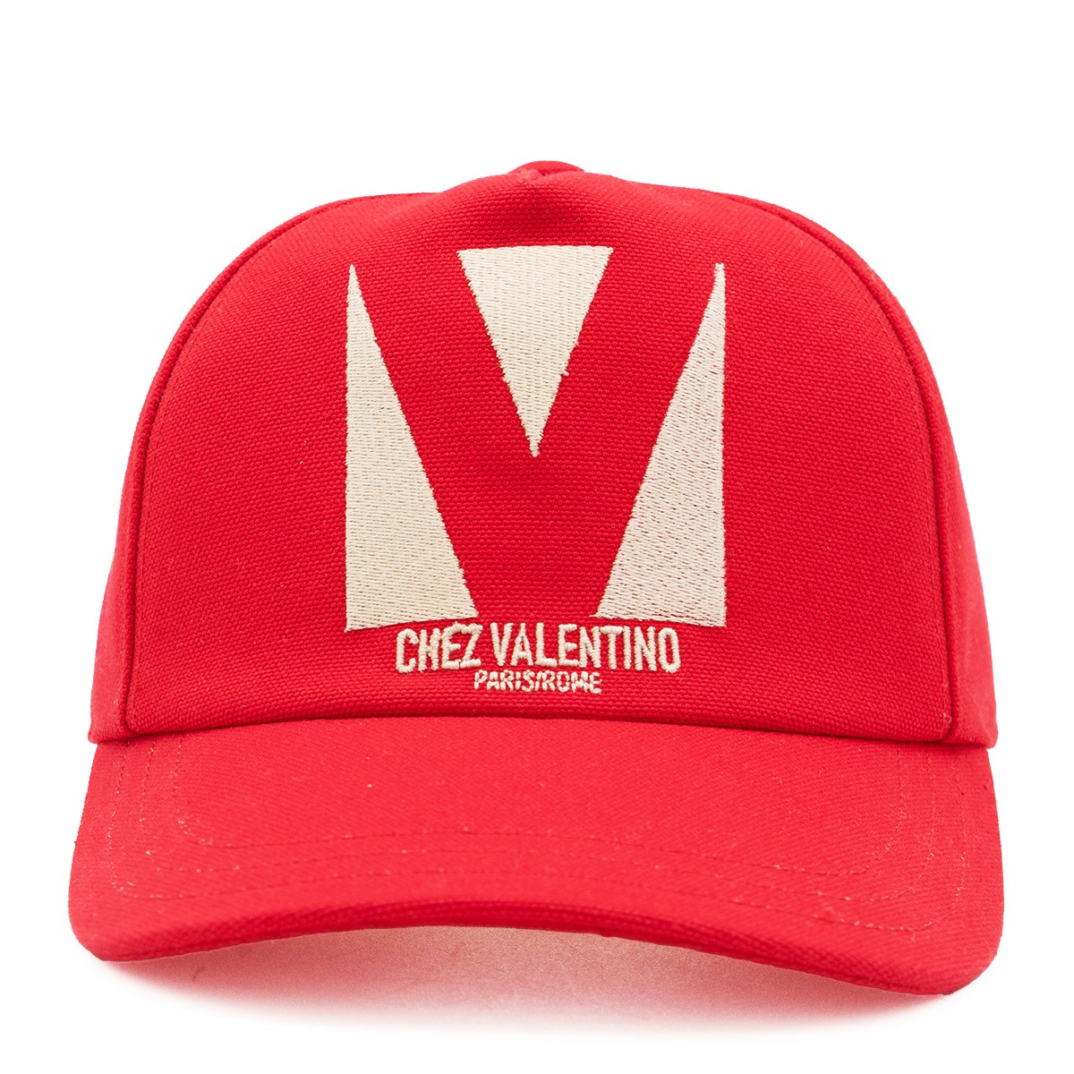 RED AND CREAM COTTON BASEBALL CAP