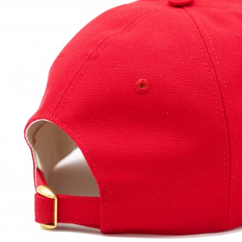 RED AND CREAM COTTON BASEBALL CAP