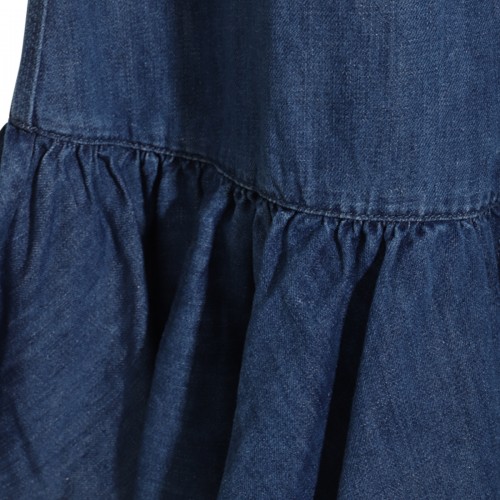 MID BLUE COTTON BLEND DENIM SKIRT