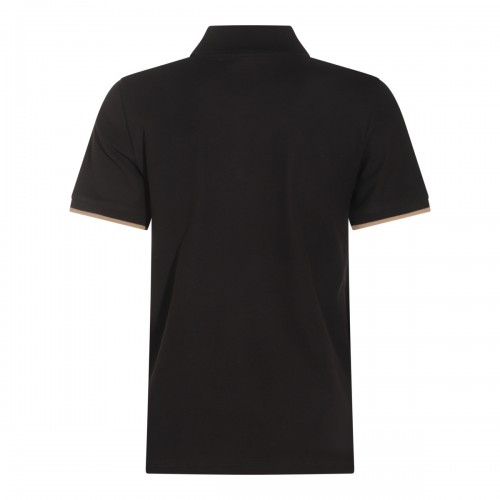 BLACK AND BEIGE COTTON POLO SHIRT