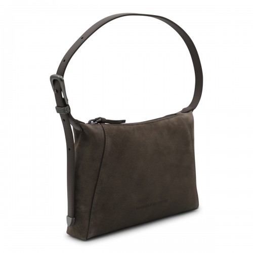 DARK BROWN LEATHER SHOULDER BAG