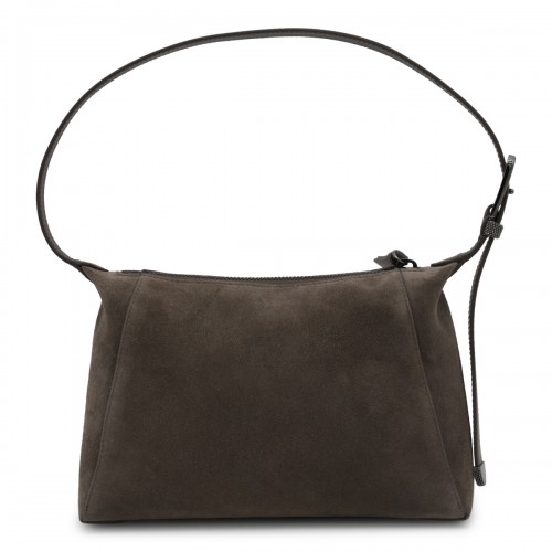 DARK BROWN LEATHER SHOULDER BAG