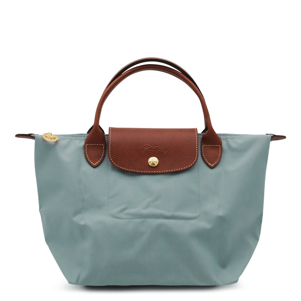 LIGHT BLUE COTTON AND LEATHER LE PLIAGE S TOTES