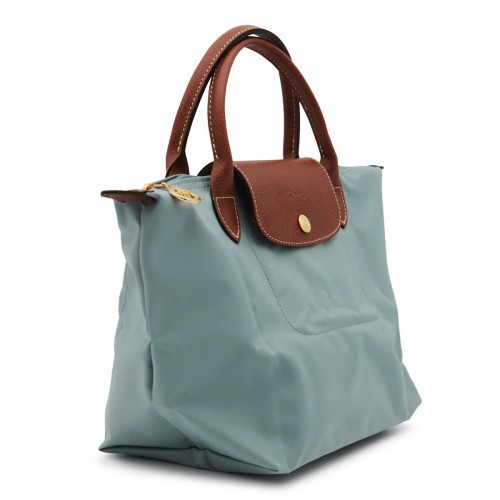 LIGHT BLUE COTTON AND LEATHER LE PLIAGE S TOTES