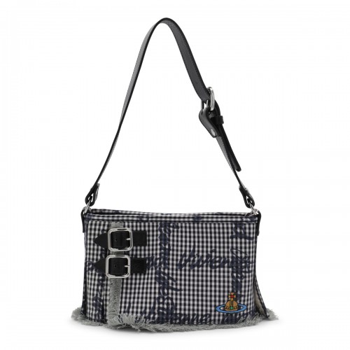 BLACK COTTON SHOULDER BAG