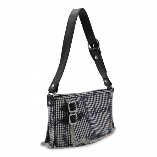 BLACK COTTON SHOULDER BAG