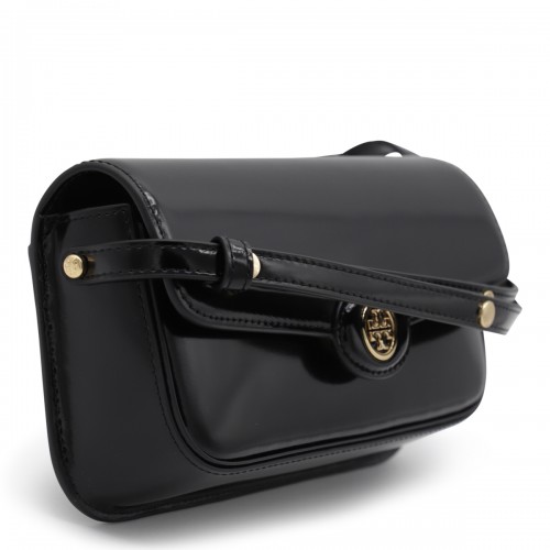 BLACK LEATHER SHOULDER BAG