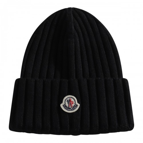 BLACK WOOL BEANIE