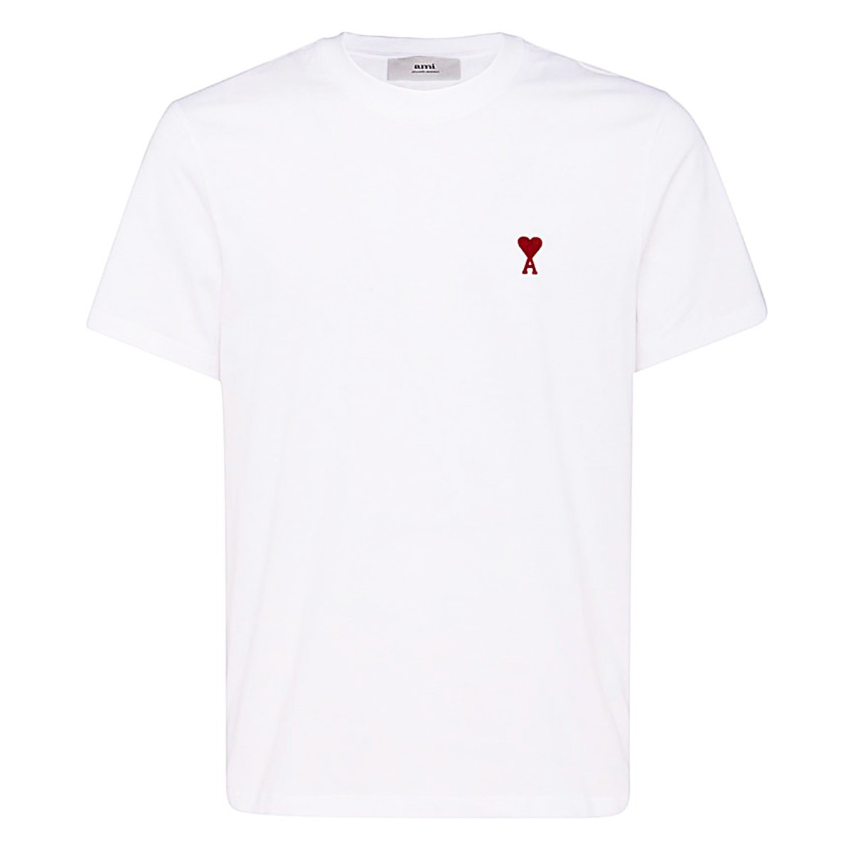 WHITE AND RED COTTON T-SHIRT