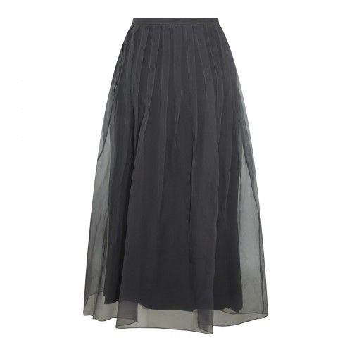 GREY SILK SKIRT