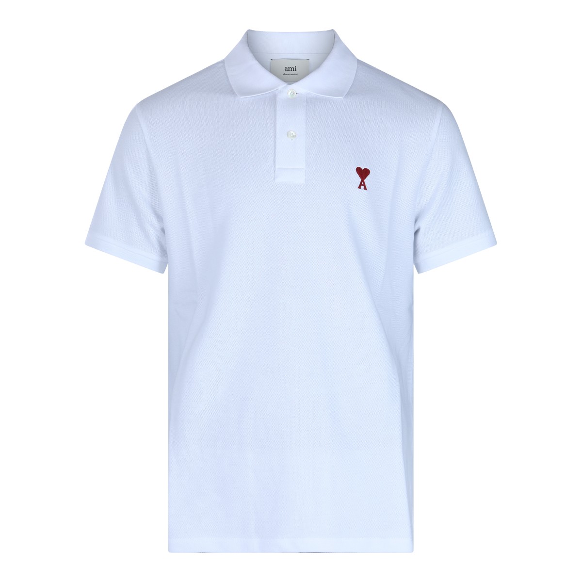 WHITE AND RED COTTON POLO SHIRT