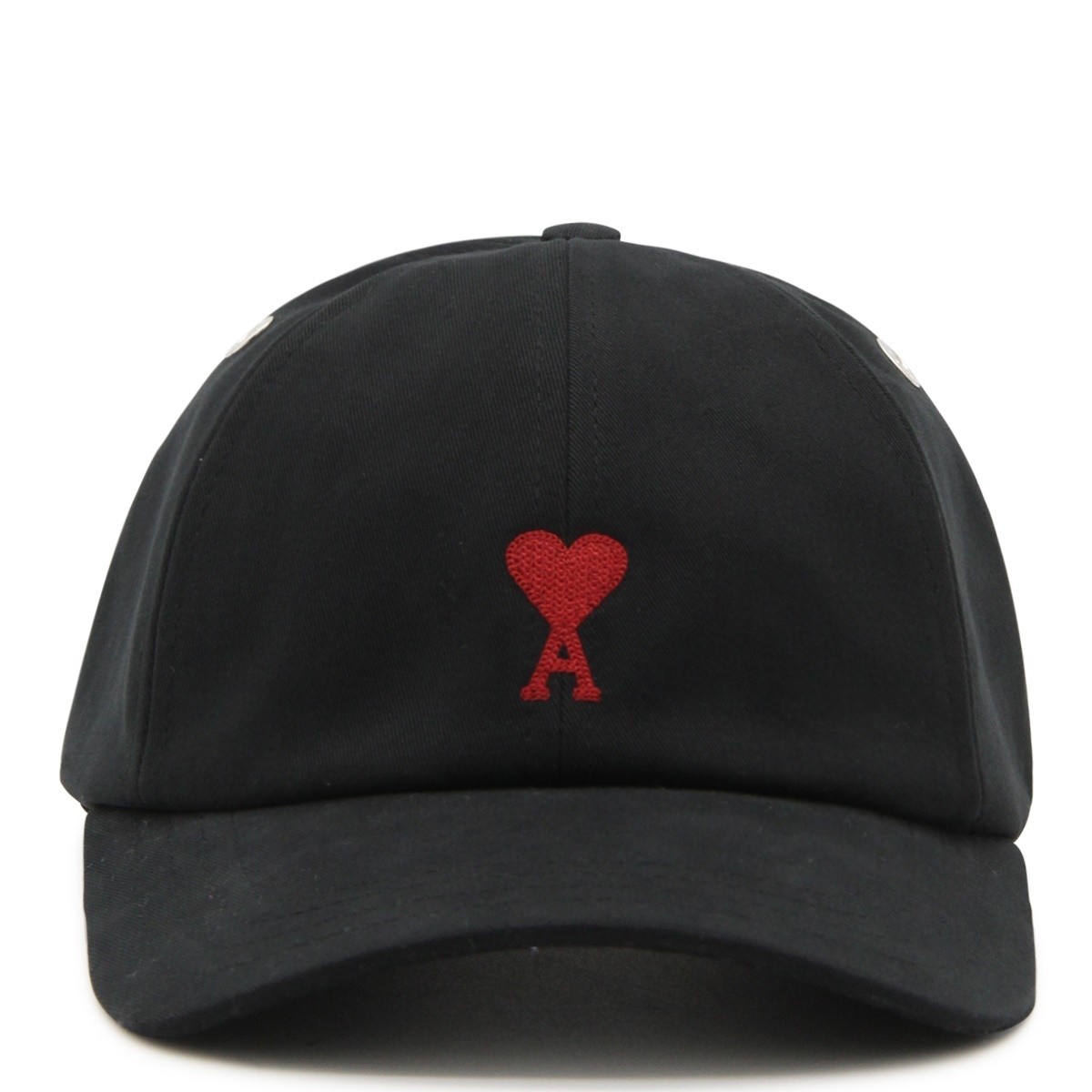 BLACK AND RED COTTON AMI DE COEUR BASEBALL CAP