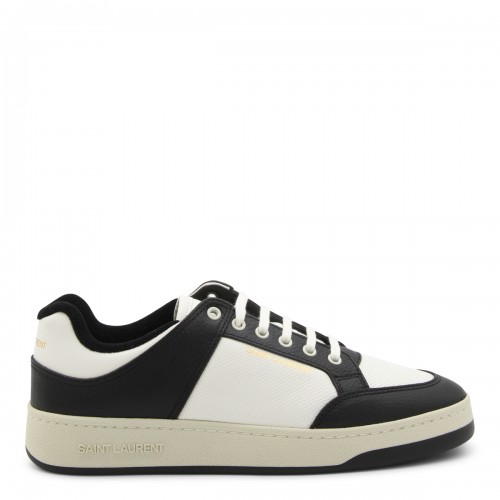 WHITE AND BLACK LEATHER SL/61 SNEAKERS