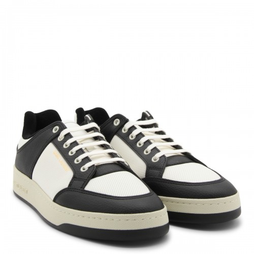 WHITE AND BLACK LEATHER SL/61 SNEAKERS