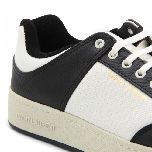 WHITE AND BLACK LEATHER SL/61 SNEAKERS