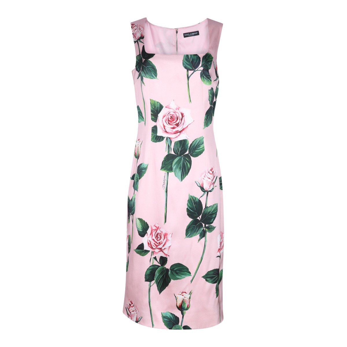 PINK AND GREEN VISCOSE BLEND DRESS