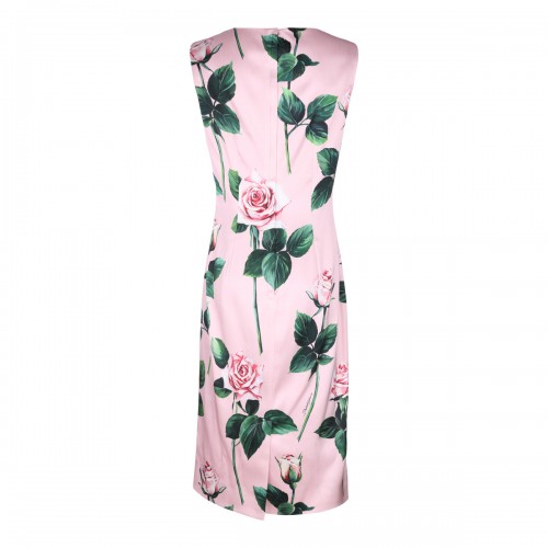 PINK AND GREEN VISCOSE BLEND DRESS