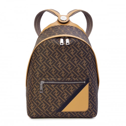 BROWN LEATHER CHIODO DIAGONAL BACKPACK