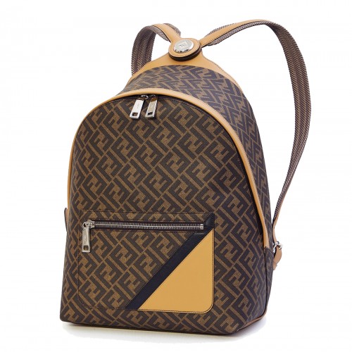 BROWN LEATHER CHIODO DIAGONAL BACKPACK