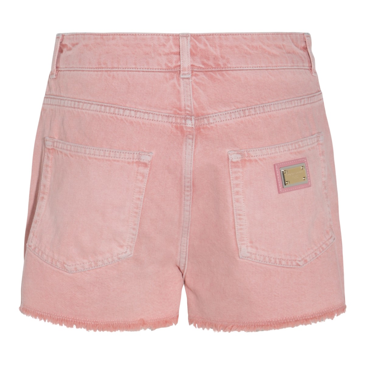 POWDER PINK COTTON DENIM SHORTS