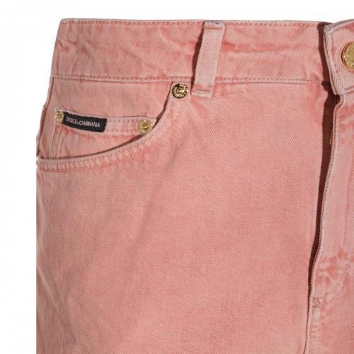 POWDER PINK COTTON DENIM SHORTS