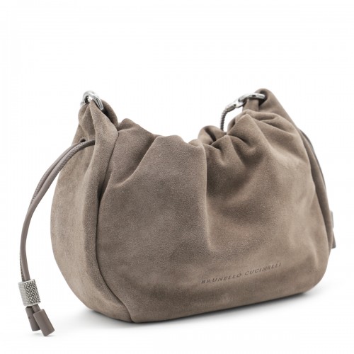 BEIGE LEATHER SHOULDER BAG