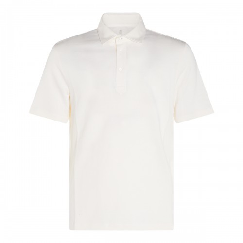 WHITE COTTON POLO SHIRT