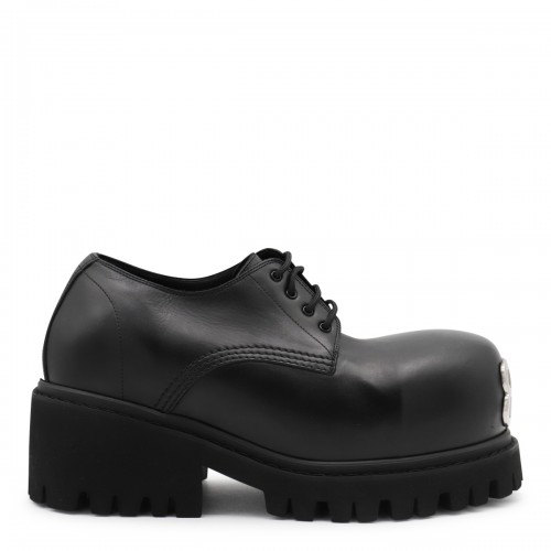 BLACK LEATHER LACE UP SHOES