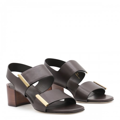 BLACK LEATHER SANDALS