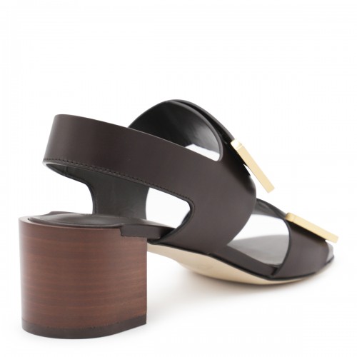 BLACK LEATHER SANDALS