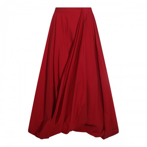 【関税・送料込み】SAINT LAURENT RED VISCOSE MIDI SKIRT RED VISCOSE MIDI SKIRT