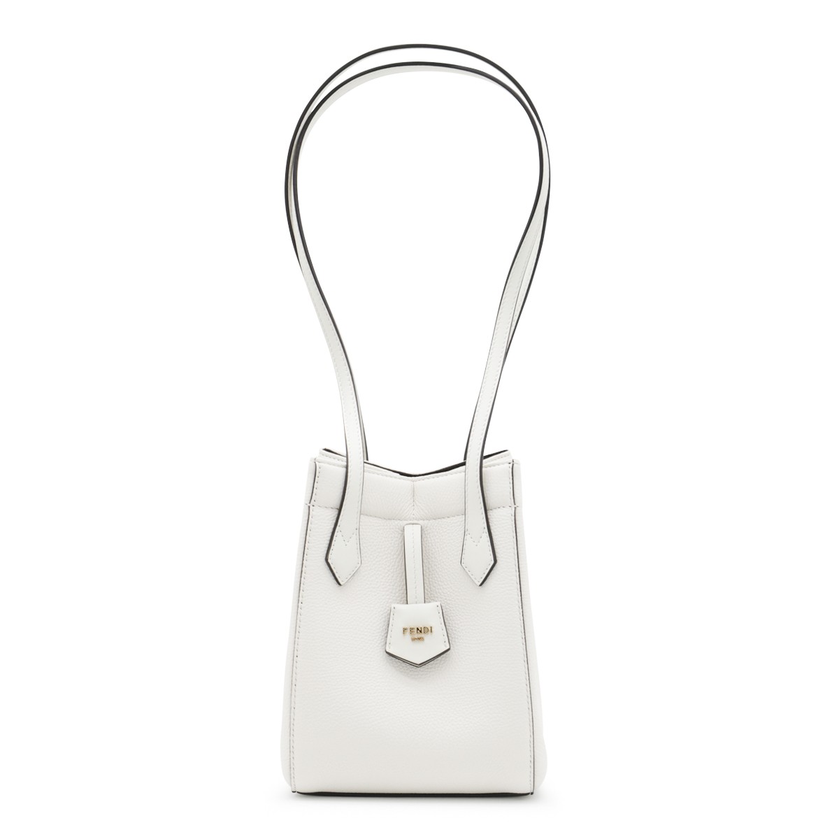 WHITE LEATHER ORIGAMI CROSSBODY BAG