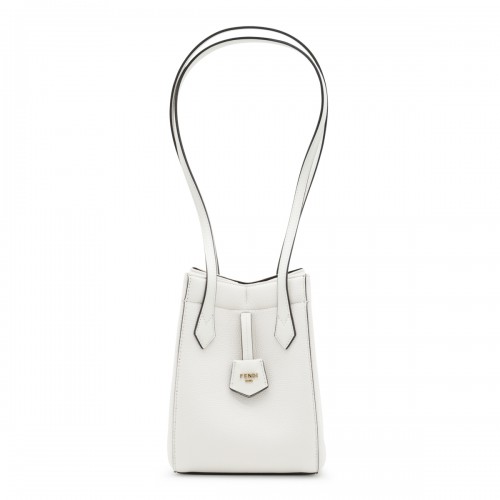 WHITE LEATHER ORIGAMI CROSSBODY BAG