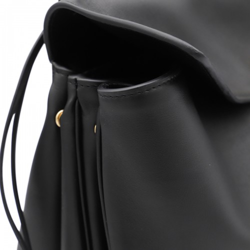 BLACK LEATHER RODEO TOP HANDLE BAG