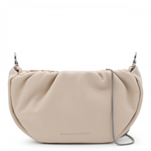 BEIGE LEATHER SHOULDER BAG