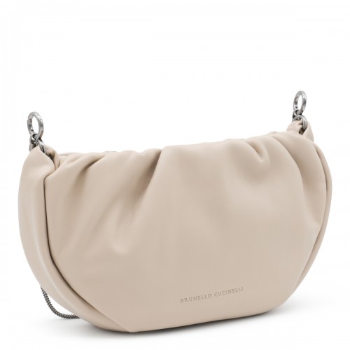 BEIGE LEATHER SHOULDER BAG