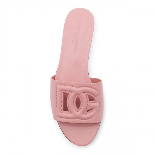 PINK LEATHER DG MILLENNIALS SLIDES