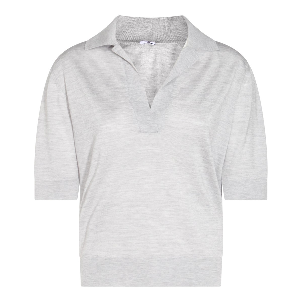 GREY WOOL POLO SHIRT