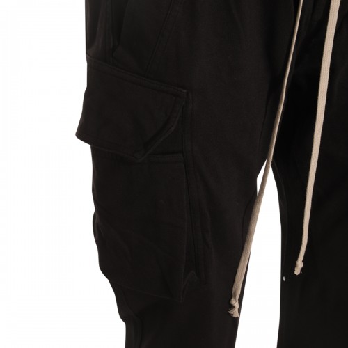 BLACK COTTON MASTODON CUT PANTS