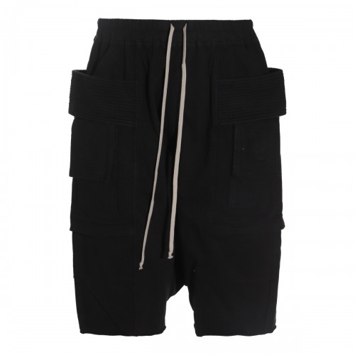 BLACK COTTON CREATCH CARGO SHORTS