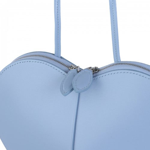 LIGHT BLUE LEATHER COEUR SHOULDER BAG