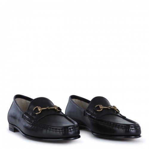 BLACK LEATHER LOAFERS