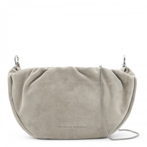 DARK GREY LEATHER SHOULDER BAG