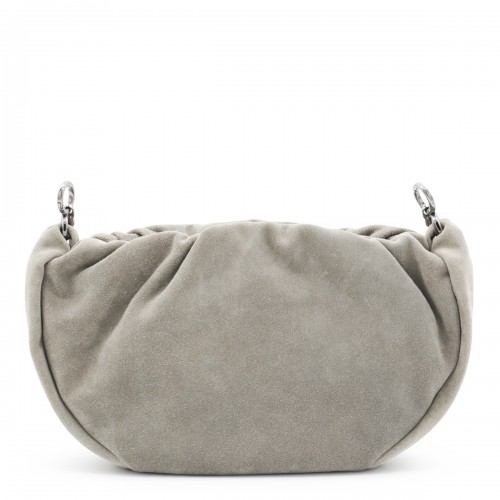 DARK GREY LEATHER SHOULDER BAG