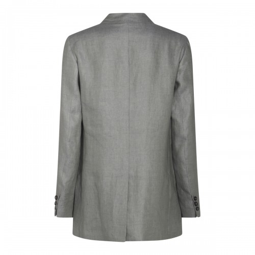 GREY LINEN CASUAL JACKET