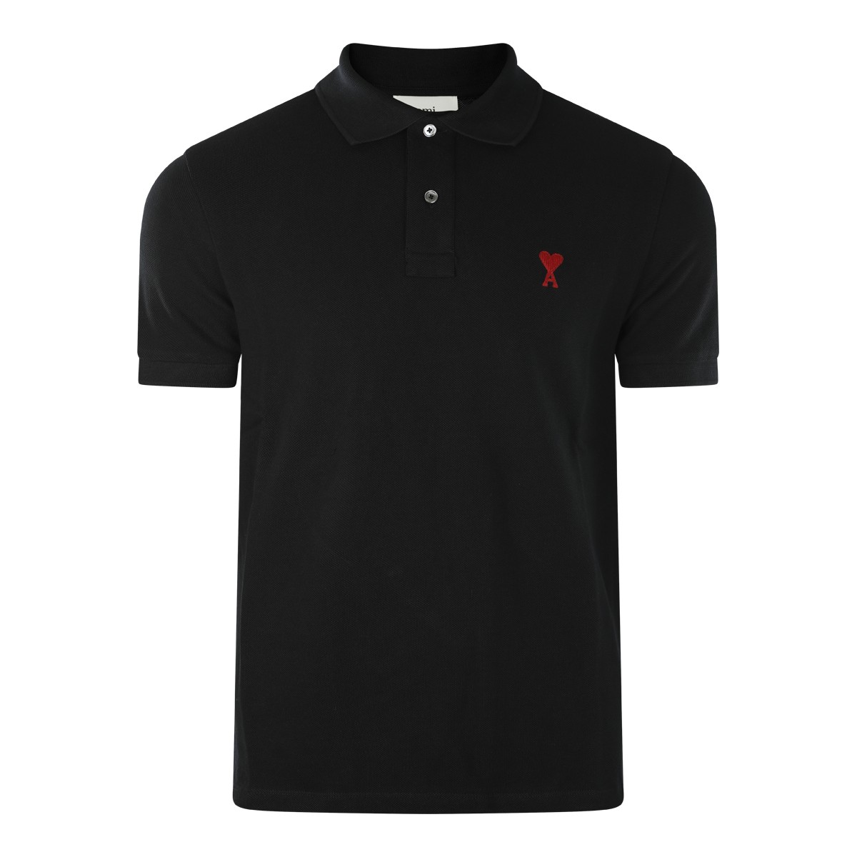 BLACK AND RED COTTON POLO SHIRT