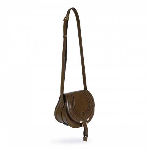 DARK KHAKI LEATHER MARCIE CROSSBODY BAG