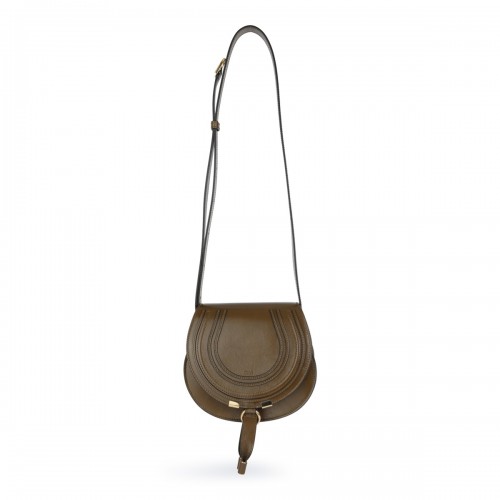 DARK KHAKI LEATHER MARCIE CROSSBODY BAG