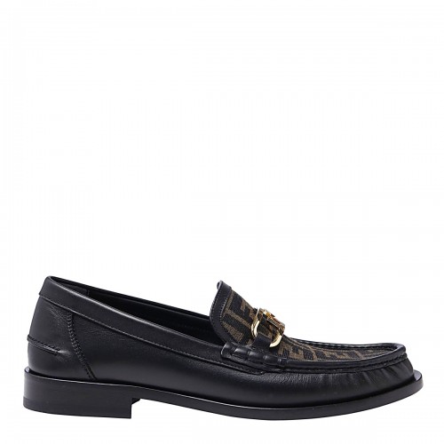 BLACK AND BROWN LEATHER LOAFERS