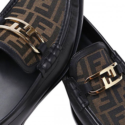 BLACK AND BROWN LEATHER LOAFERS